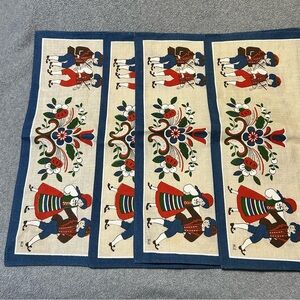 Vintage Swedish folk dancers placemats ~ set of 4